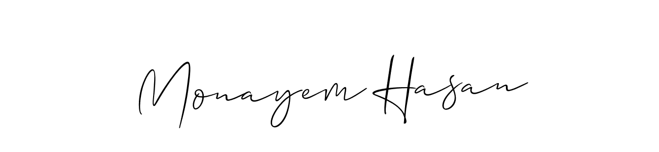 Make a short Monayem Hasan signature style. Manage your documents anywhere anytime using Allison_Script. Create and add eSignatures, submit forms, share and send files easily. Monayem Hasan signature style 2 images and pictures png