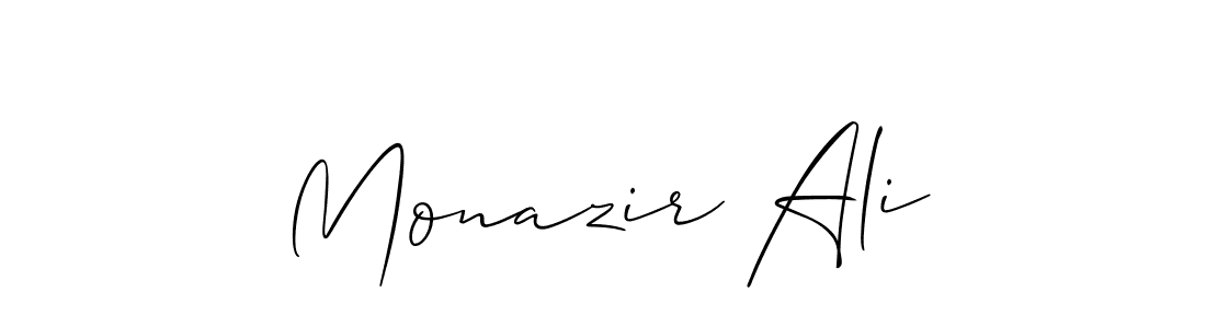 Make a beautiful signature design for name Monazir Ali. With this signature (Allison_Script) style, you can create a handwritten signature for free. Monazir Ali signature style 2 images and pictures png