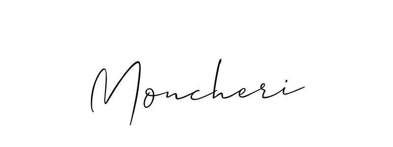 Allison_Script is a professional signature style that is perfect for those who want to add a touch of class to their signature. It is also a great choice for those who want to make their signature more unique. Get Moncheri name to fancy signature for free. Moncheri signature style 2 images and pictures png