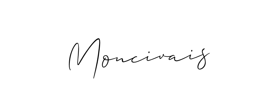 Use a signature maker to create a handwritten signature online. With this signature software, you can design (Allison_Script) your own signature for name Moncivais. Moncivais signature style 2 images and pictures png