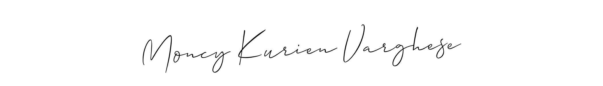 The best way (Allison_Script) to make a short signature is to pick only two or three words in your name. The name Moncy Kurien Varghese include a total of six letters. For converting this name. Moncy Kurien Varghese signature style 2 images and pictures png