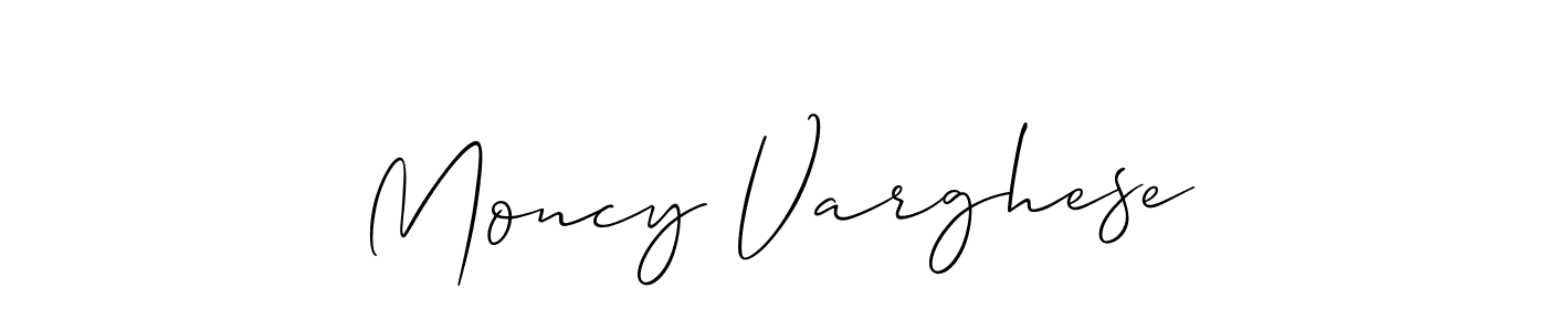 Allison_Script is a professional signature style that is perfect for those who want to add a touch of class to their signature. It is also a great choice for those who want to make their signature more unique. Get Moncy Varghese name to fancy signature for free. Moncy Varghese signature style 2 images and pictures png