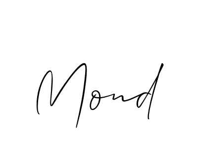 Make a beautiful signature design for name Mond. With this signature (Allison_Script) style, you can create a handwritten signature for free. Mond signature style 2 images and pictures png