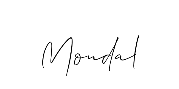 Create a beautiful signature design for name Mondal. With this signature (Allison_Script) fonts, you can make a handwritten signature for free. Mondal signature style 2 images and pictures png