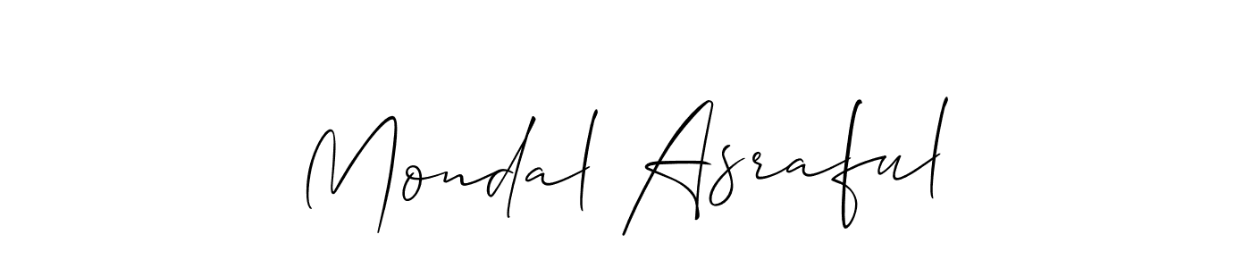 Also we have Mondal Asraful name is the best signature style. Create professional handwritten signature collection using Allison_Script autograph style. Mondal Asraful signature style 2 images and pictures png