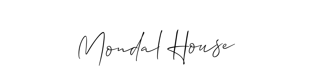 How to make Mondal House signature? Allison_Script is a professional autograph style. Create handwritten signature for Mondal House name. Mondal House signature style 2 images and pictures png