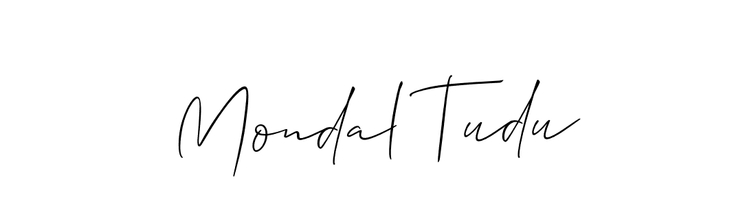 Create a beautiful signature design for name Mondal Tudu. With this signature (Allison_Script) fonts, you can make a handwritten signature for free. Mondal Tudu signature style 2 images and pictures png