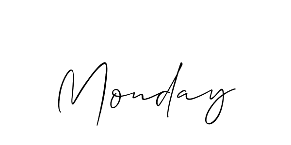 Use a signature maker to create a handwritten signature online. With this signature software, you can design (Allison_Script) your own signature for name Monday. Monday signature style 2 images and pictures png