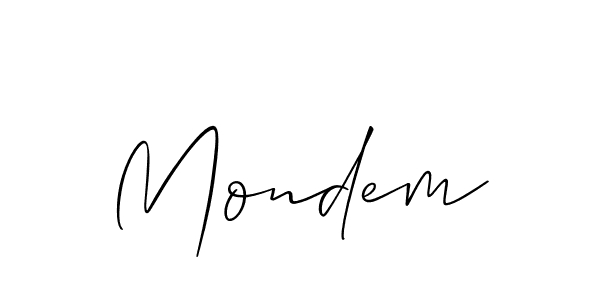 Design your own signature with our free online signature maker. With this signature software, you can create a handwritten (Allison_Script) signature for name Mondem. Mondem signature style 2 images and pictures png