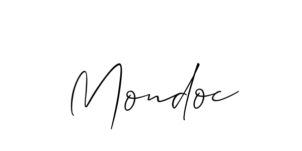 How to make Mondoc name signature. Use Allison_Script style for creating short signs online. This is the latest handwritten sign. Mondoc signature style 2 images and pictures png