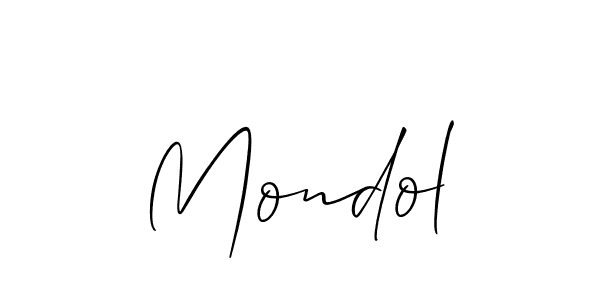 Design your own signature with our free online signature maker. With this signature software, you can create a handwritten (Allison_Script) signature for name Mondol. Mondol signature style 2 images and pictures png
