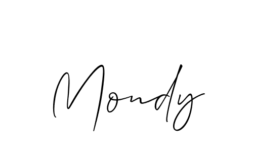 Mondy stylish signature style. Best Handwritten Sign (Allison_Script) for my name. Handwritten Signature Collection Ideas for my name Mondy. Mondy signature style 2 images and pictures png