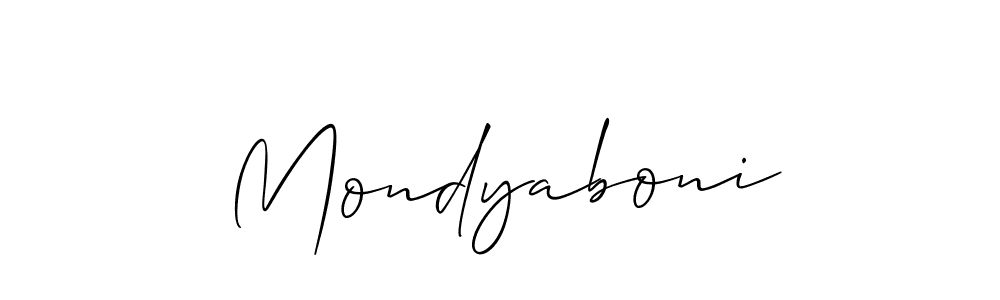 Once you've used our free online signature maker to create your best signature Allison_Script style, it's time to enjoy all of the benefits that Mondyaboni name signing documents. Mondyaboni signature style 2 images and pictures png