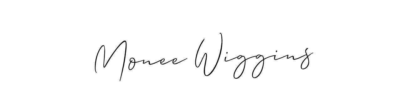 Monee Wiggins stylish signature style. Best Handwritten Sign (Allison_Script) for my name. Handwritten Signature Collection Ideas for my name Monee Wiggins. Monee Wiggins signature style 2 images and pictures png