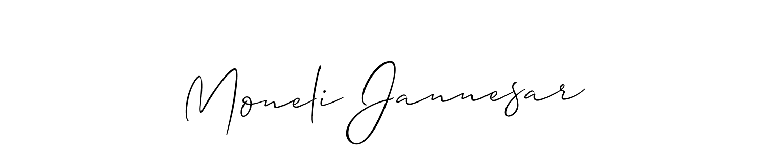 How to make Moneli Jannesar signature? Allison_Script is a professional autograph style. Create handwritten signature for Moneli Jannesar name. Moneli Jannesar signature style 2 images and pictures png