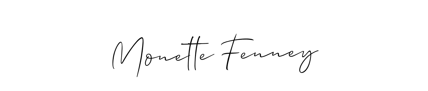 Also we have Monette Fenney name is the best signature style. Create professional handwritten signature collection using Allison_Script autograph style. Monette Fenney signature style 2 images and pictures png