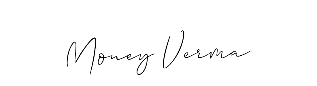 Design your own signature with our free online signature maker. With this signature software, you can create a handwritten (Allison_Script) signature for name Money Verma. Money Verma signature style 2 images and pictures png