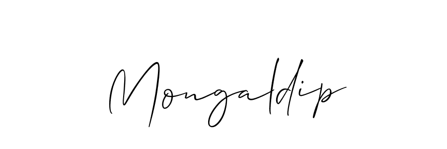 Create a beautiful signature design for name Mongaldip. With this signature (Allison_Script) fonts, you can make a handwritten signature for free. Mongaldip signature style 2 images and pictures png