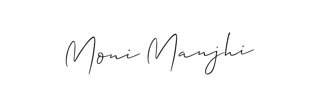 Create a beautiful signature design for name Moni Manjhi. With this signature (Allison_Script) fonts, you can make a handwritten signature for free. Moni Manjhi signature style 2 images and pictures png