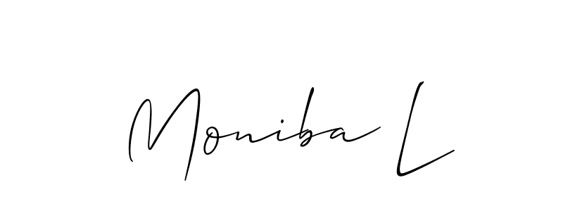 How to Draw Moniba L signature style? Allison_Script is a latest design signature styles for name Moniba L. Moniba L signature style 2 images and pictures png