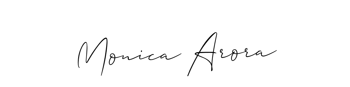 How to make Monica Arora signature? Allison_Script is a professional autograph style. Create handwritten signature for Monica Arora name. Monica Arora signature style 2 images and pictures png