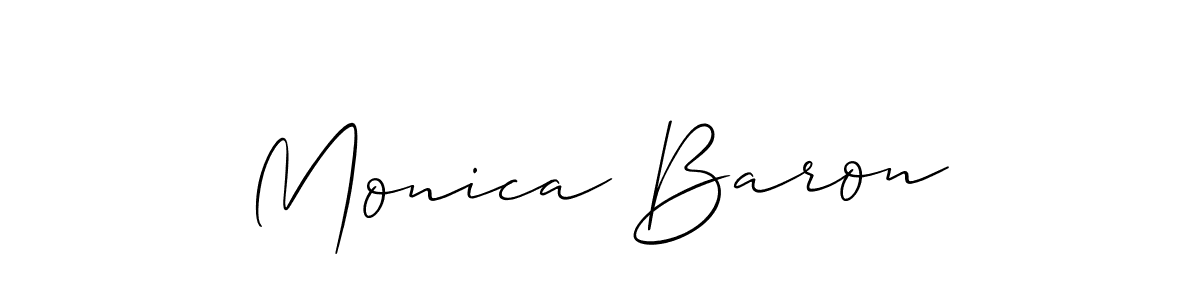 Monica Baron stylish signature style. Best Handwritten Sign (Allison_Script) for my name. Handwritten Signature Collection Ideas for my name Monica Baron. Monica Baron signature style 2 images and pictures png