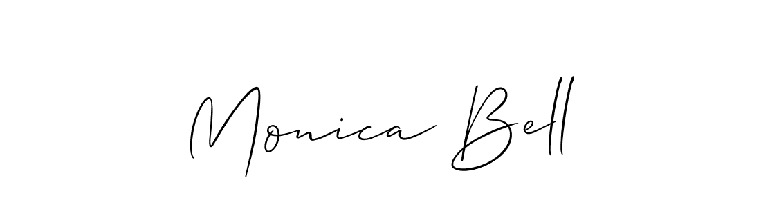 You should practise on your own different ways (Allison_Script) to write your name (Monica Bell) in signature. don't let someone else do it for you. Monica Bell signature style 2 images and pictures png