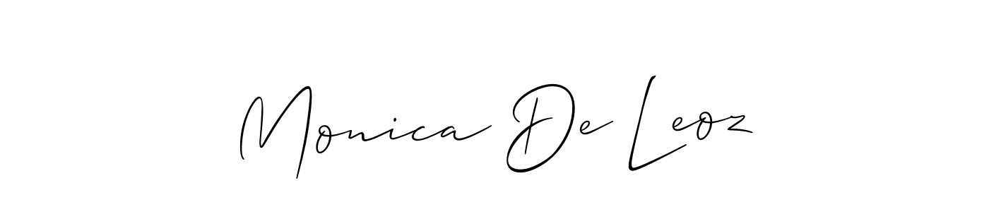 Design your own signature with our free online signature maker. With this signature software, you can create a handwritten (Allison_Script) signature for name Monica De Leoz. Monica De Leoz signature style 2 images and pictures png
