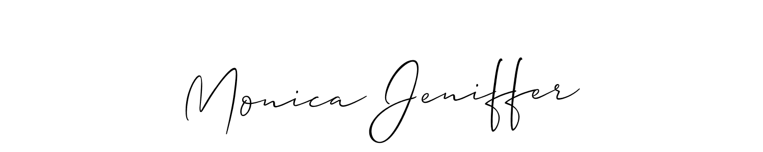 Create a beautiful signature design for name Monica Jeniffer. With this signature (Allison_Script) fonts, you can make a handwritten signature for free. Monica Jeniffer signature style 2 images and pictures png