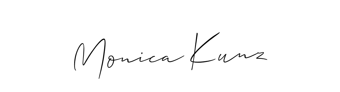 Allison_Script is a professional signature style that is perfect for those who want to add a touch of class to their signature. It is also a great choice for those who want to make their signature more unique. Get Monica Kunz name to fancy signature for free. Monica Kunz signature style 2 images and pictures png