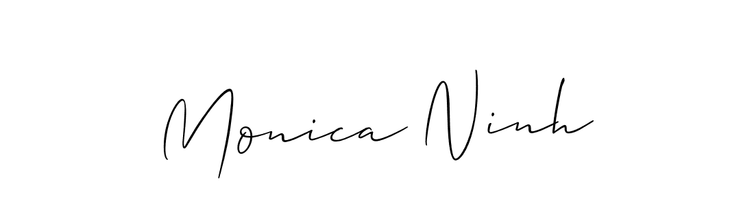 The best way (Allison_Script) to make a short signature is to pick only two or three words in your name. The name Monica Ninh include a total of six letters. For converting this name. Monica Ninh signature style 2 images and pictures png