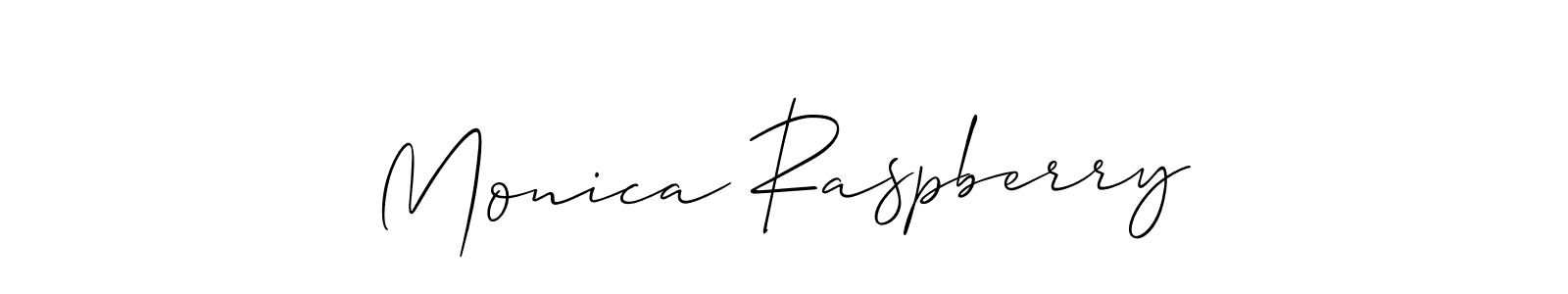 Monica Raspberry stylish signature style. Best Handwritten Sign (Allison_Script) for my name. Handwritten Signature Collection Ideas for my name Monica Raspberry. Monica Raspberry signature style 2 images and pictures png