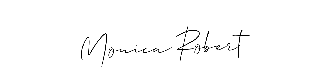 Monica Robert stylish signature style. Best Handwritten Sign (Allison_Script) for my name. Handwritten Signature Collection Ideas for my name Monica Robert. Monica Robert signature style 2 images and pictures png