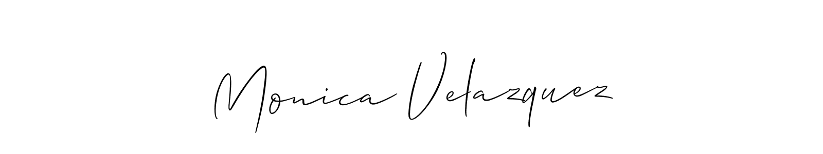 Create a beautiful signature design for name Monica Velazquez. With this signature (Allison_Script) fonts, you can make a handwritten signature for free. Monica Velazquez signature style 2 images and pictures png