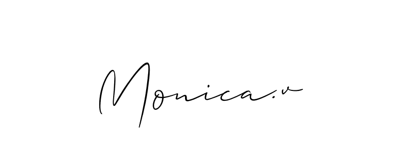 Monica.v stylish signature style. Best Handwritten Sign (Allison_Script) for my name. Handwritten Signature Collection Ideas for my name Monica.v. Monica.v signature style 2 images and pictures png