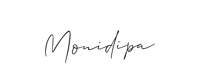 Similarly Allison_Script is the best handwritten signature design. Signature creator online .You can use it as an online autograph creator for name Monidipa. Monidipa signature style 2 images and pictures png