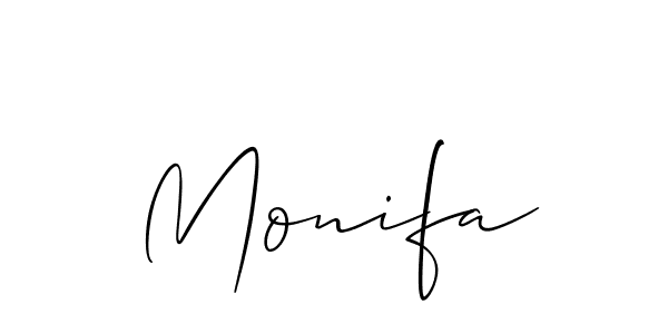 How to make Monifa name signature. Use Allison_Script style for creating short signs online. This is the latest handwritten sign. Monifa signature style 2 images and pictures png