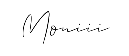 Discover the perfect balance of readability and style for Moniii with Allison_Script font. Create your dream signature today. Moniii signature style 2 images and pictures png
