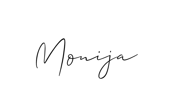 if you are searching for the best signature style for your name Monija. so please give up your signature search. here we have designed multiple signature styles  using Allison_Script. Monija signature style 2 images and pictures png