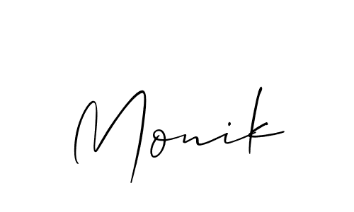 It looks lik you need a new signature style for name Monik. Design unique handwritten (Allison_Script) signature with our free signature maker in just a few clicks. Monik signature style 2 images and pictures png