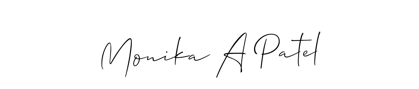 How to make Monika A Patel signature? Allison_Script is a professional autograph style. Create handwritten signature for Monika A Patel name. Monika A Patel signature style 2 images and pictures png