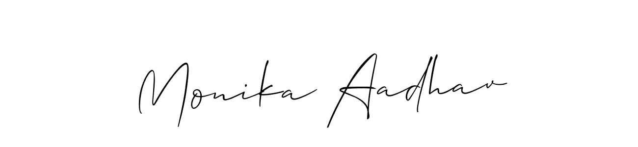 It looks lik you need a new signature style for name Monika Aadhav. Design unique handwritten (Allison_Script) signature with our free signature maker in just a few clicks. Monika Aadhav signature style 2 images and pictures png