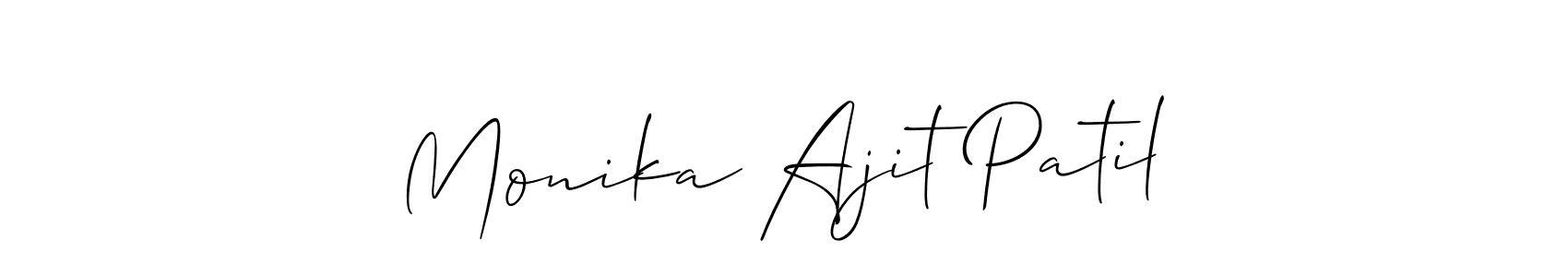 if you are searching for the best signature style for your name Monika Ajit Patil. so please give up your signature search. here we have designed multiple signature styles  using Allison_Script. Monika Ajit Patil signature style 2 images and pictures png