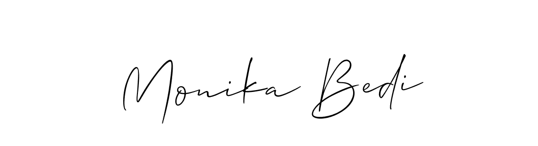 Use a signature maker to create a handwritten signature online. With this signature software, you can design (Allison_Script) your own signature for name Monika Bedi. Monika Bedi signature style 2 images and pictures png