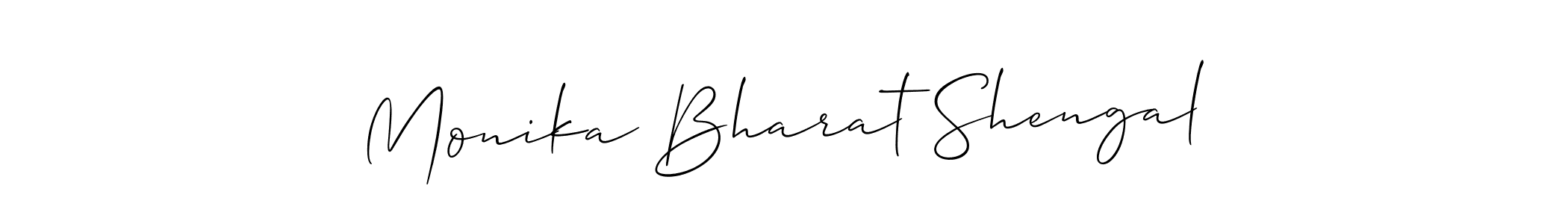 Design your own signature with our free online signature maker. With this signature software, you can create a handwritten (Allison_Script) signature for name Monika Bharat Shengal. Monika Bharat Shengal signature style 2 images and pictures png