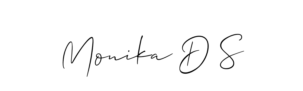 Make a beautiful signature design for name Monika D S. With this signature (Allison_Script) style, you can create a handwritten signature for free. Monika D S signature style 2 images and pictures png
