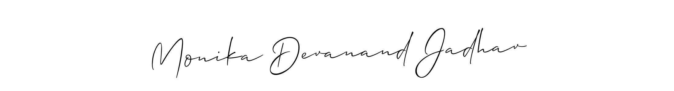 You should practise on your own different ways (Allison_Script) to write your name (Monika Devanand Jadhav) in signature. don't let someone else do it for you. Monika Devanand Jadhav signature style 2 images and pictures png