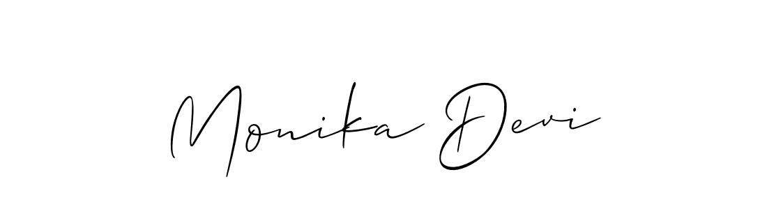 How to make Monika Devi name signature. Use Allison_Script style for creating short signs online. This is the latest handwritten sign. Monika Devi signature style 2 images and pictures png