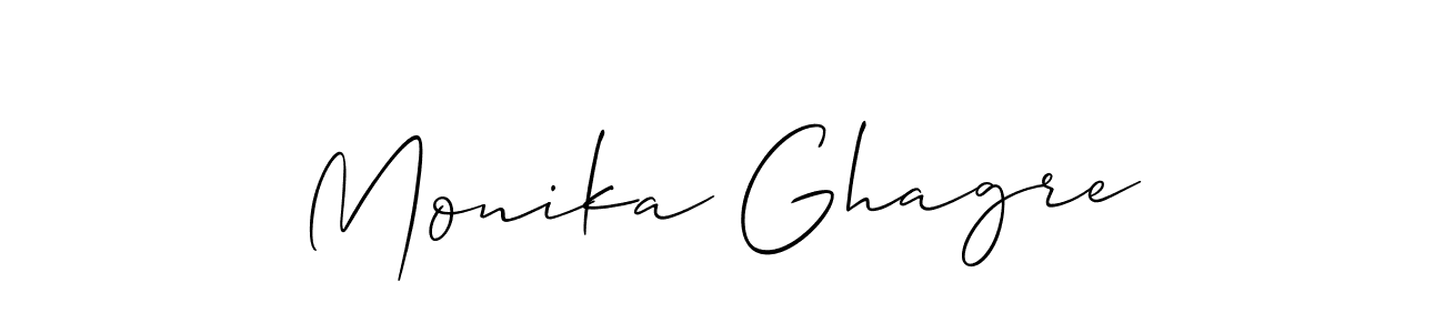 Allison_Script is a professional signature style that is perfect for those who want to add a touch of class to their signature. It is also a great choice for those who want to make their signature more unique. Get Monika Ghagre name to fancy signature for free. Monika Ghagre signature style 2 images and pictures png