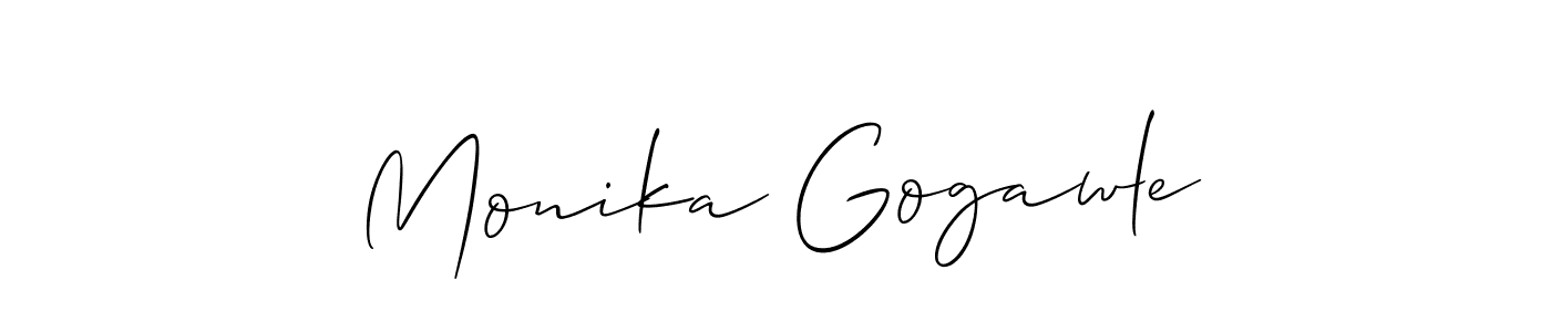 Use a signature maker to create a handwritten signature online. With this signature software, you can design (Allison_Script) your own signature for name Monika Gogawle. Monika Gogawle signature style 2 images and pictures png